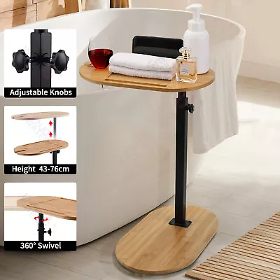 $44.17 • Buy Bamboo Bathtub Tray Table Extendable Adjustable Bath Tub Side Caddy Phone Holder