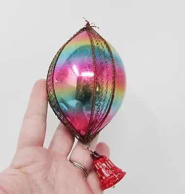 VTG Ombré Color Fade Wire Wrapped Teardrop Ornament With Dangle Bell ~ 5-1/2  • $95