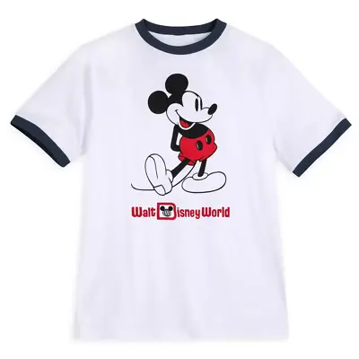 Mickey Mouse Classic Ringer T-Shirt For Adults Walt Disney World White XXL • $29.90