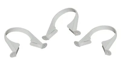 3 X 110mm WHITE Soil & Vent Pipe Clips Support Brackets • £10.69