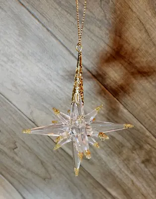 Acrylic / Resin Starburst Christmas Ornament With Gold Glitter Tips • $10