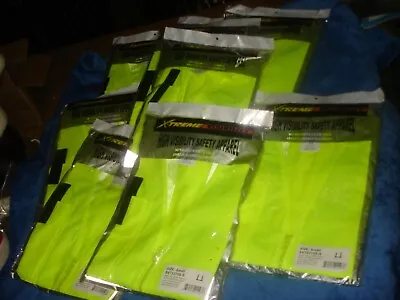 9 X-treme Lime Yellow Solid Vest Silver Reflective Tape Safety Small  Lot NEW  • $48.44