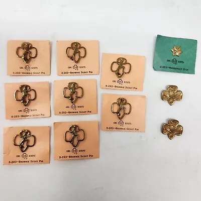 11 VINTAGE GIRL SCOUT & BROWNIE PINS GS Membership Star 9-203 9-652 • $26.83