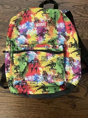 Marvel Comics Superheroes Unisex Printed Backpack Multi-Color Tie Dye • £12.05