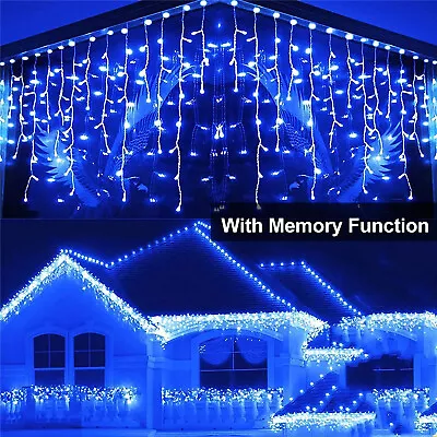 Christmas LED Icicle Snowing Effects 13ft-130ft Xmas Chaser Lights Outdoor Party • $64.99