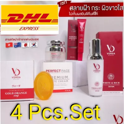 4 Pcs Set VORDA Skincare Whitening Lifting Serum Cream Sunscreen Orange Soap   • $119.95