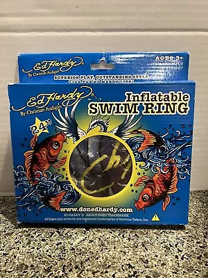 New Ed Hardy 24” Inflatable Swim Ring Pool Float Fish Durable Rare • $75.86