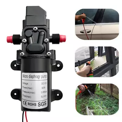 DC12V 60W High Pressure Electric Diaphragm Water Pump Self Priming 100PSI 5L/Mi • $13.99