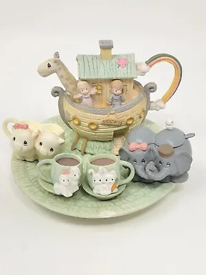 Vintage 1996 PRECIOUS MOMENTS Noah's Ark Mini Tea Set 11 Pieces Complete Set • $18.95