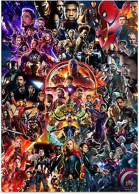 $14.90 • Buy Marvel Movie Poster The Avengers Canvas Wall Art Superhero Characters HD Print