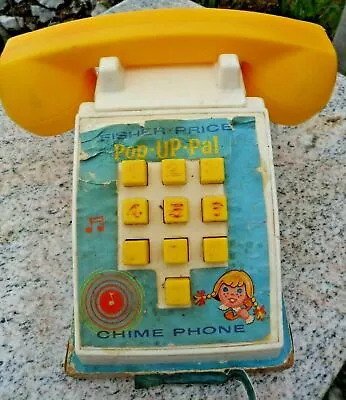 $9.99 • Buy Pop Up Pal Telephone Chime Phone 1968 USA 150 Kids Vintage 1968 Fisher Price Toy