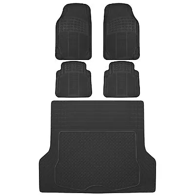 $49.90 • Buy 5 PC Rubber Car Floor Mats Front Rear And Cargo Trunk Liner Auto Truck SUV Van