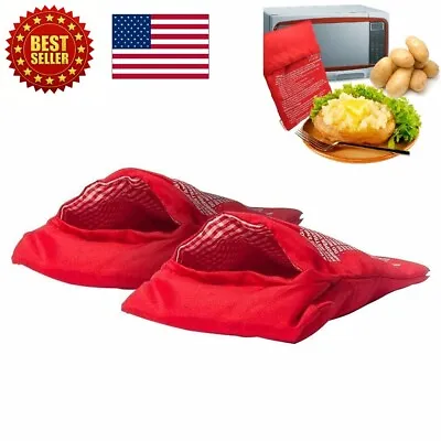 2 Pack New Potato Express Microwave Cooker Bags 4 Minutes Fast Reusable Washable • $5.99