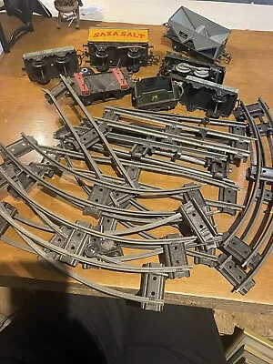 Old Hornby Tin Clockwork Trains Tracks Carriages Etc • £64.99