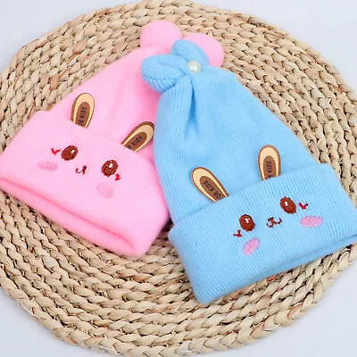 0-6 Months Knitted Beanie Rabbit Ears Keep Warm Autumn Winter Infant Boys Girls • $7.55