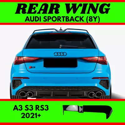 For Audi 8Y Hatch A3 S3 RS3 2021+ Gloss Black Oettinger Rear Wing Spoiler Boot • $189.99