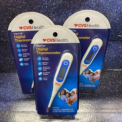 3 X CVS Health Rigid Tip Digital Thermometer 30 Second Read Fever Alarm • $9.88