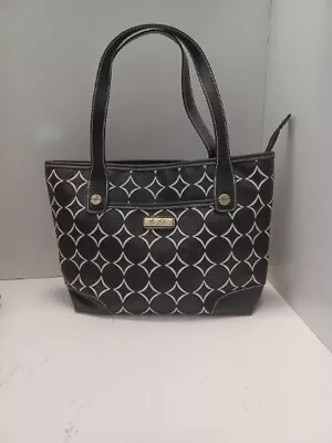 Marc Fisher Black & White Handbag Tote Satchel Shopping Bag Unique • $20