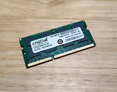 Crucial 4GB DDR3-1333 SO-DIMM RAM Memory (CT4G3S1339M.C16F1KD) • £6