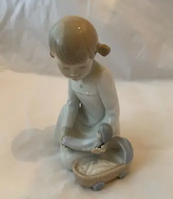 Vintage Zaphir  Made In Spain  Lladro  Porcelain Girl With Doll • $28