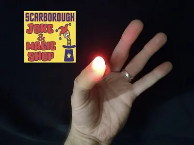 Ghost Light Magic Trick ~ Light Up Thumb Tips Pair (Red) ~ Lights From Anywhere • £6.99