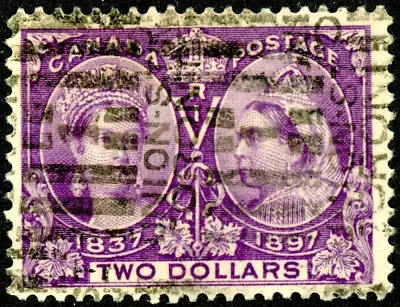 Canada 62 $2 Queen Victoria W/ St. Johns Roller Cancel  Cat $600 • $225