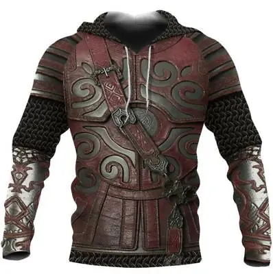 The Lord Of The Rings Hoodie 3D Printed Armor Pullover Coat Autumn Sweatshirt • £26.63