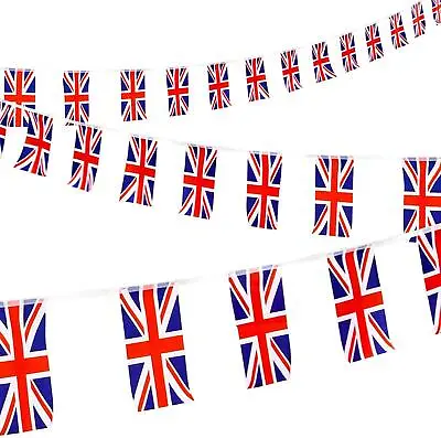 Union Jack Bunting Fabric 30 Flags Kings Coronation Royal Street Party UK 10M • £4.74