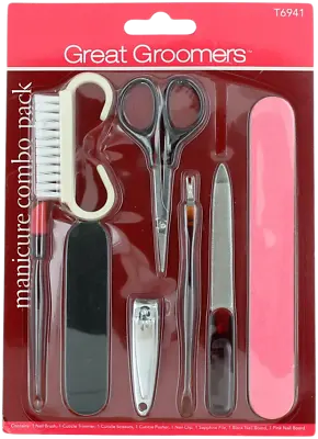 Nail Manicure Set: Brush Cuticle Trimmer Scissors  Pusher / Clip /File + Boards • $9.71