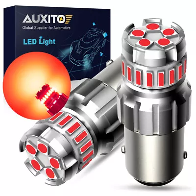 2x AUXITO 1156 7506 P21W Red LED Brake Stop Tail Strobe Light Bulb Error Free 2F • $14.99