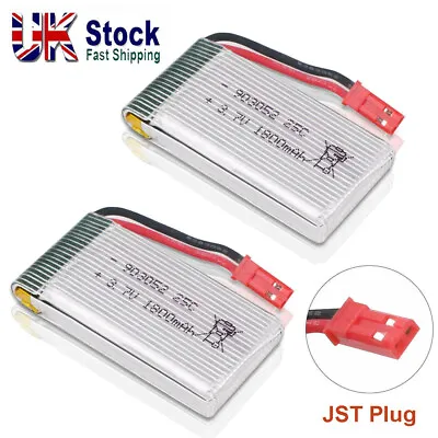 2x 1800mah 3.7V Lipo Battery 25C JST Plug W/ USB Charger For RC Quadcopter Drone • £21.99