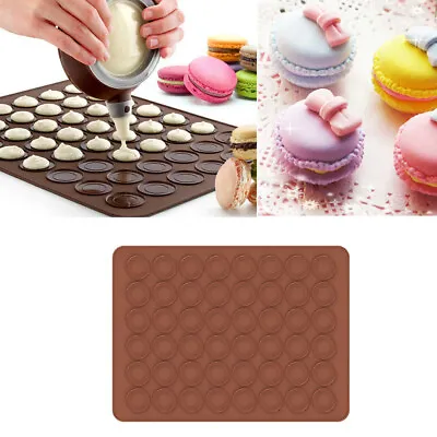 Silicone Macaron Macaroon Mat Tray 48 Circles Muffin Mould Oven Baking Mold • £3.99