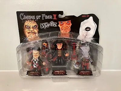 MIB Mezco Cinema Of Fear II Mez-Itz Figure Set Freddy Jason Leatherface 2005 • $49.99