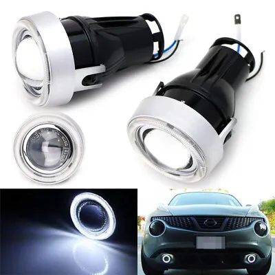 3  Projector Fog Light Lamps W/ White 40-LED Halo Angel Eyes Rings For Car • $59.39