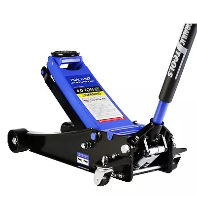 4 Ton Low Profile Floor Jack Heavy Duty Steel W Dual Piston Pump Quick Lift USA • $186.19