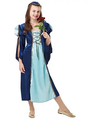 Child Juliet Medieval Lady Fair Maiden Fancy Dress Costume • £14.59