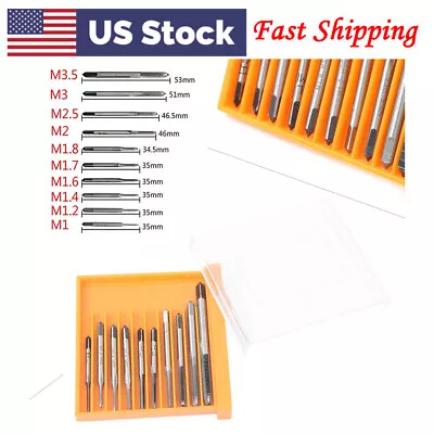 10pcs HSS Metric Right Hand Screw Thread Taper Shank Drill Min Tap Set M1-M3.5 • $15.59