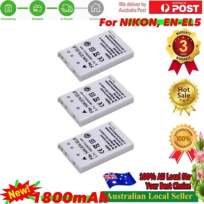 3x EN-EL5 ENEL5 For Nikon Camera Coolpix P80 P90 P100 P500 P510 P520 P3 P4 P53 • $27.80