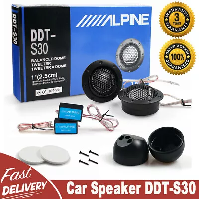 Pair Alpine DDT-S30 360W 2.5CM 1  Soft Dome Balanced Car Audio Speakers Tweeters • $13.89