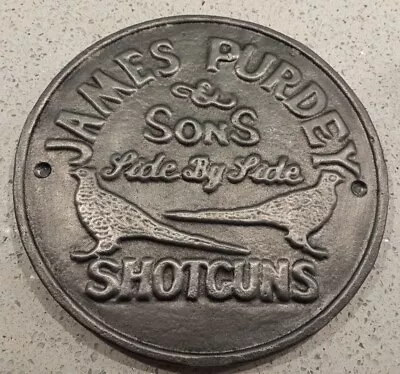 James Purdey & Sons - Shotgun - Cast Aluminium Sign Black Graphite Farm Sports • £20