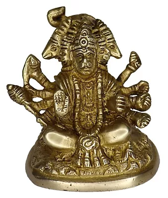 Panchmukhi Hanuman Figure Handmade Brass Bajrang Bali Statue Home Decor Figurine • $38.95