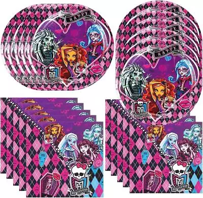 40pack Monster-high Birthday Party Supplies Include 20 Plates 20 Napkins For Th • $23.49