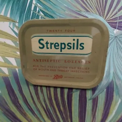 £7.99 • Buy Great Vintage Strepsils Tin Lozenges Boots Chemist Advertising Pharmacy 
