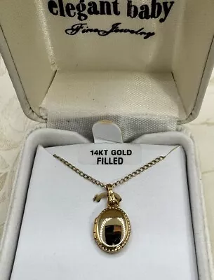 Vintage 14k Gold Filled Baby Child Locket Necklace  • $25