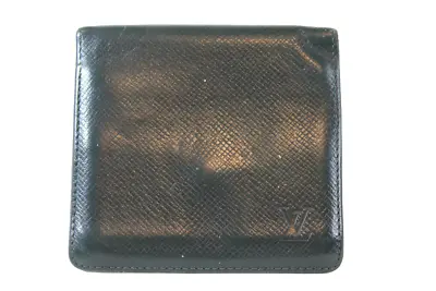 Louis Vuitton Dark Green Taiga Logo Leather Bifold Credit Card Bill Slots Wallet • $89.99