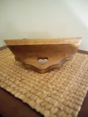 Vintage Homco Home Interior 10.75” Wood Heart Shelf With Grooved Shelf • $19.99