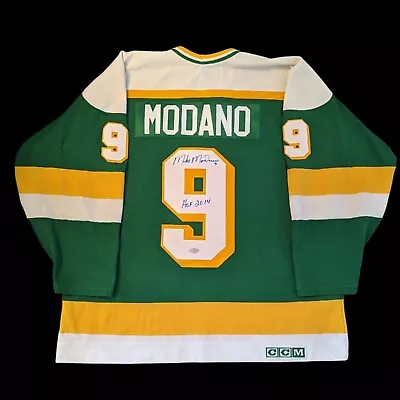 Mike Modano Signed Minnesota North Stars CCM Vintage XL Hockey Jersey NHL COA • $384.09