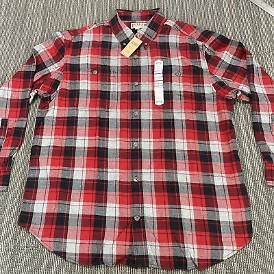 Duluth Trading Co Flannel Shirt Mens XL Red Black Plaid Lumberjack Workwear NWT • $25.79