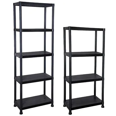 4/5 Tier Plastic Shelving Home Storage Unit Shelves  Racking Garage Organiser • £29.99