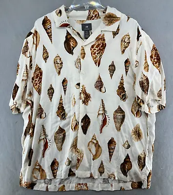 H&M Mens Shirt XL Regular Fit Shell Pattern Button Up • $16.99